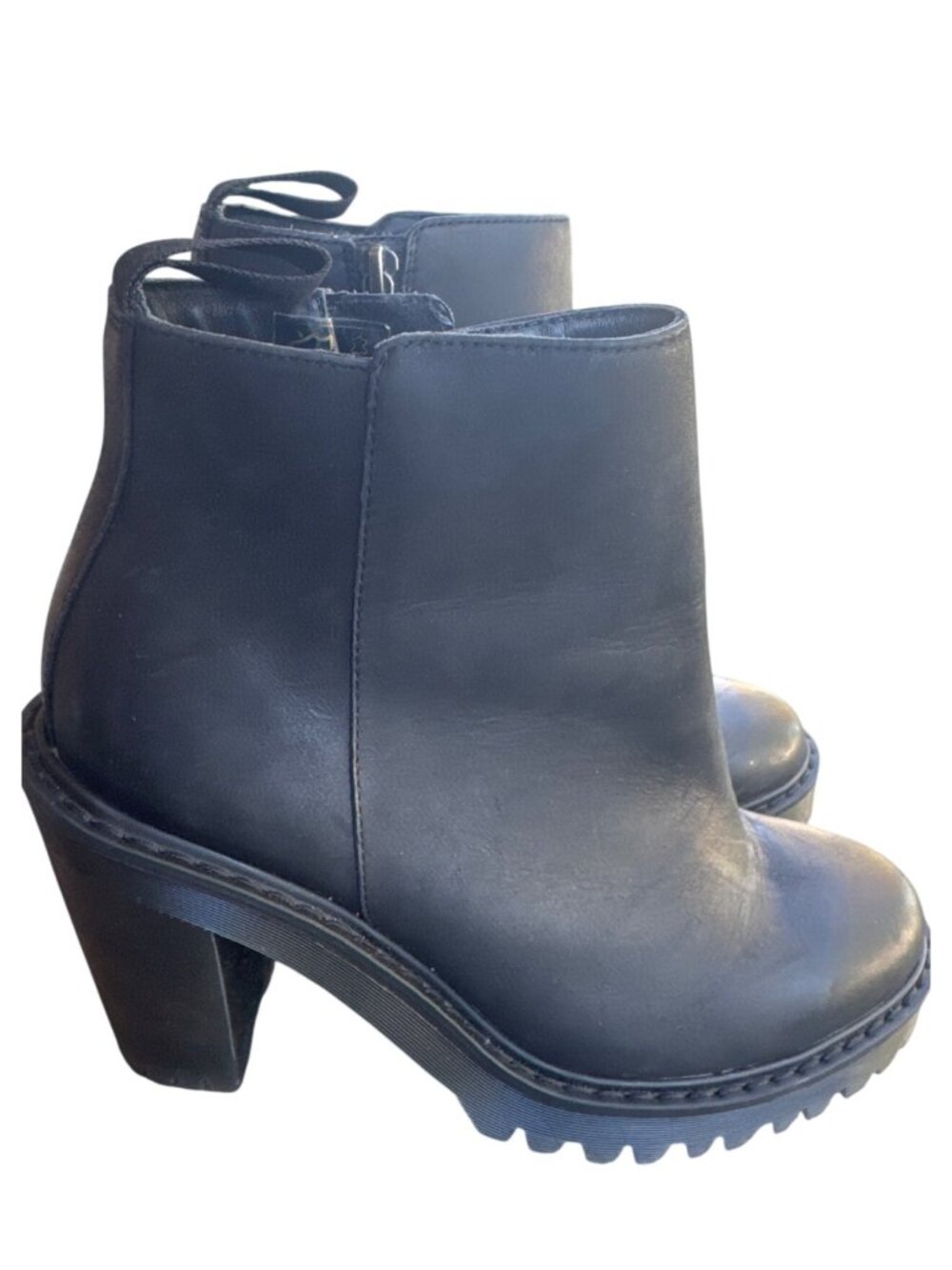 Dr Martens Magdalena Black Boots Platform Zipper Leather Women US 8/ UK 6